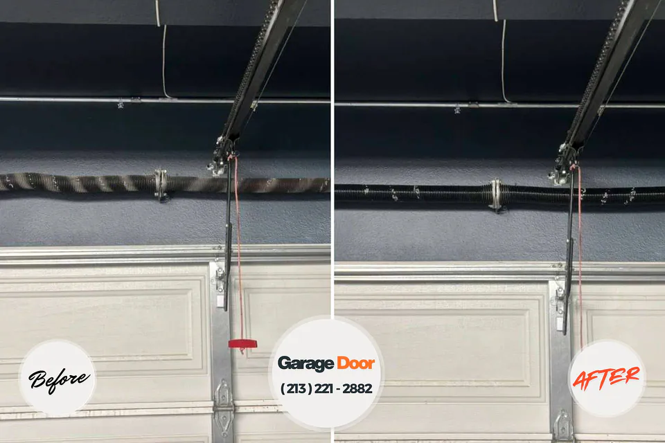 Before and after: garage door repair Rogersville, AL